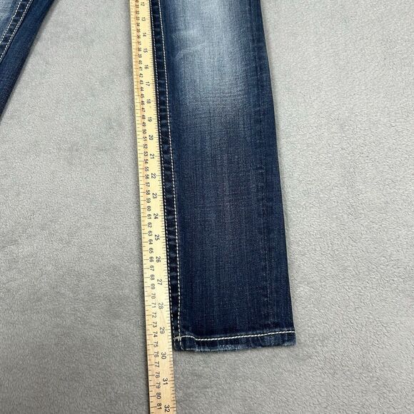 Miss Me Jeans Womens 26 Low Rise Signature Skinny Medium Wash 28x30 EUC - Picture 12 of 14